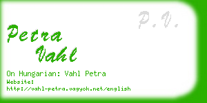 petra vahl business card